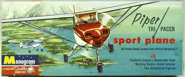 Monogram 1/32 Piper Tri Pacer Sport Plane - (Tripacer), PA25-98 plastic model kit